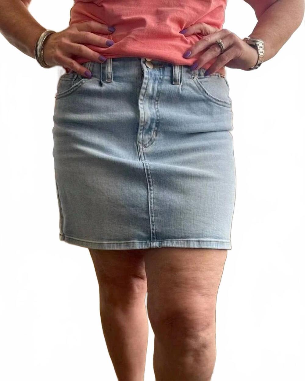 NEW DEAR JOHN DENIM quinn denim mini skirt in light wash